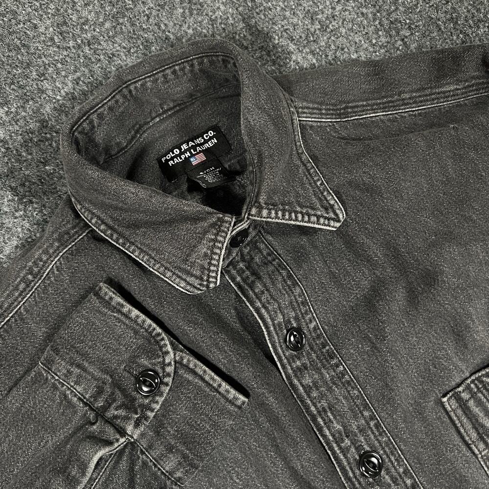 Ralph Lauren Denim Shirt Men S Black Button Up Long Sleeve Polo Jeans Company